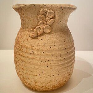 Vintage Speckled Stoneware Art Studio Pottery Vase Signed